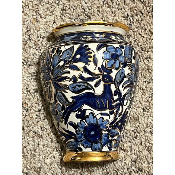 IKAROS RHODES Greek  Wall Pocket Deer Cobalt Blue & Gold Trim - Picture 6 of 11